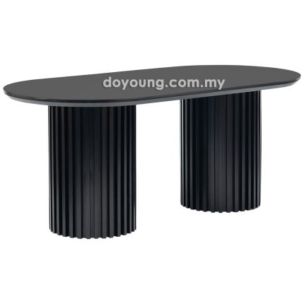 ELSPA2 II (Oval180x90cm Rubberwood - Black) Dining Table