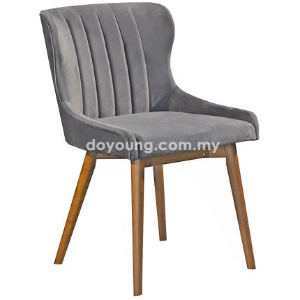 SASKIA IV (Velvet, Grey) Side Chair