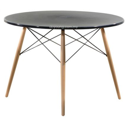 Eames DSW (Ø100H70cm Black) Dining Table with Cable Hole (PP Top replica)