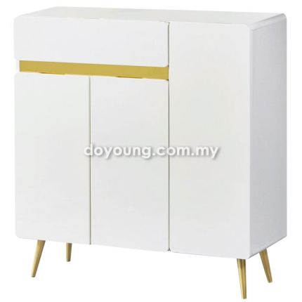ERVINA (90H95cm High Gloss-White) 3 Door Shoe Cabinet