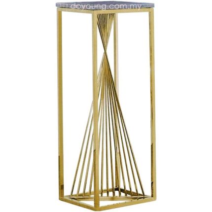 ADELINE (H100cm Gold) Flower Stand with Faux Marble Top
