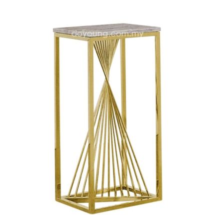 ADELINE (H80cm Gold) Flower Stand with Faux Marble Top