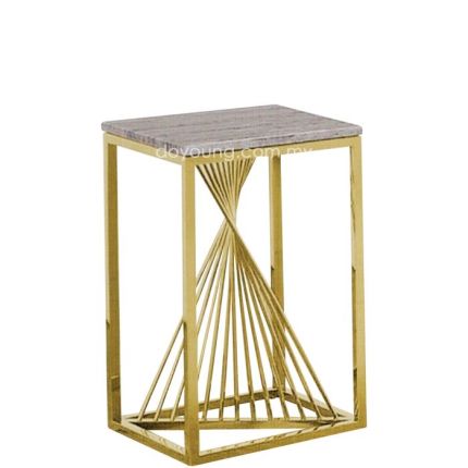 ADELINE (H60cm Gold) Flower Stand with Faux Marble Top