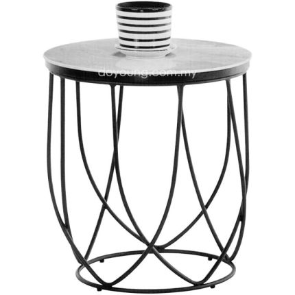 MARILYN II (Ø45H52cm) Side Table with Ceramic Top (SA SHOWPIECE)