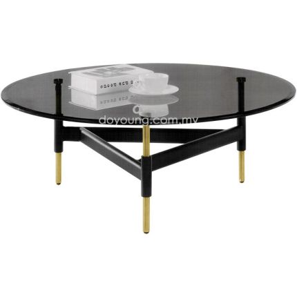 MAVIS (Ø90cm) Coffee Table with Tempered Glass Top