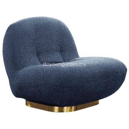 CORDELIA (71cm Gold/Dark Blue) 360° Swivel Easy Chair