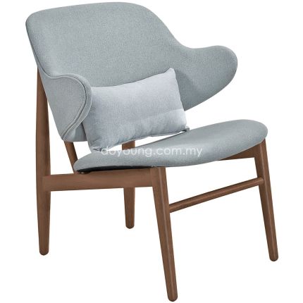 SHELL II (64cm Fabric, Walnut) Armchair with Lumbar Pillow (replica)*