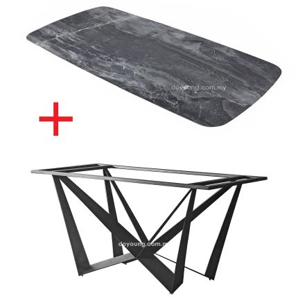 SKORPIO (180cm Ceramic - Black) Dining Table (replica)