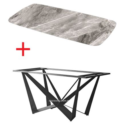 SKORPIO (180cm Ceramic - Light Grey) Dining Table (replica)