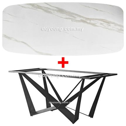 SKORPIO II (160x90cm Ceramic, White) Dining Table
