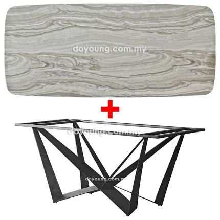 SKORPIO II (180x100cm - Faux Marble, Grey) Dining Table