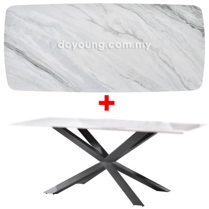 SPYDER VI (180x90cm Ceramic, Light Grey) Dining Table 