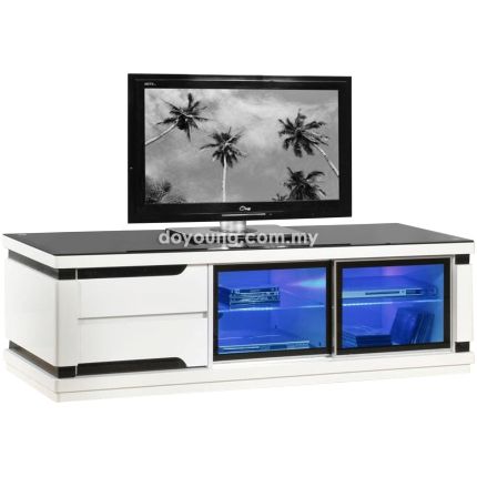 SETTO (150cm High Gloss) TV Console with Glass Top
