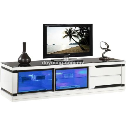 SETTO (180cm High Gloss) TV Console with Glass Top