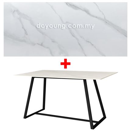 KALENA (140x80cm White) Sintered Stone Dining Table 