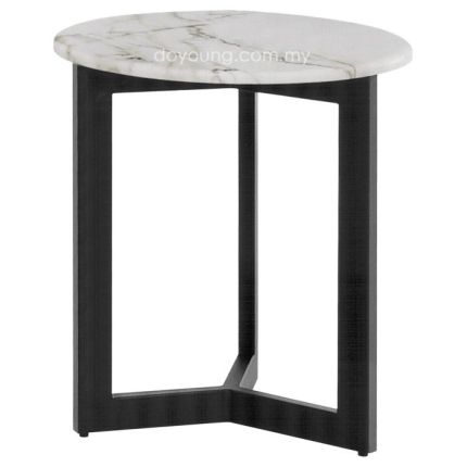 FELLIA (Ø50cm) Side Table with Faux Marble Top