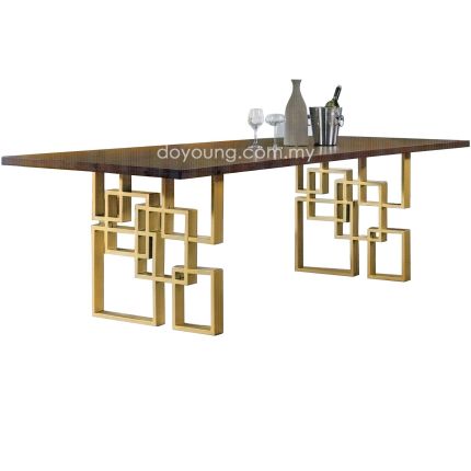 HAERO (200x100/240x110cm T40mm Rubberwood, Gold) Dining Table
