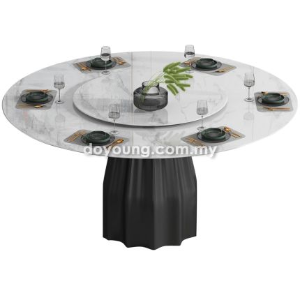 KEREN (Ø135cm Premium Ceramic) Dining Table With Lazy Susan