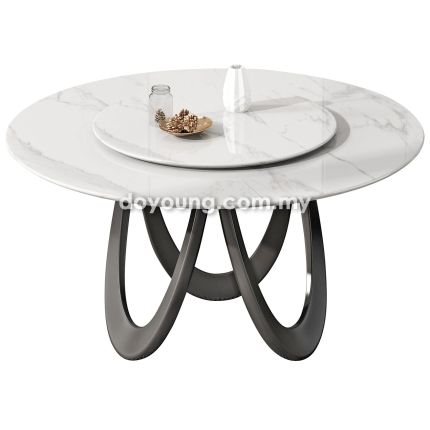 ULVA II (Ø135cm Premium Ceramic) Dining Table With Lazy Susan