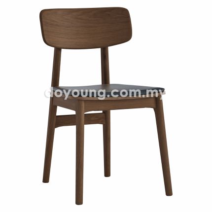BAZEL  (Faux Leather - Walnut) Side Chair