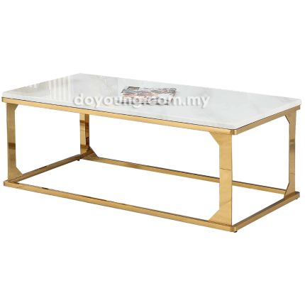 TEONA (110x55cm Faux Marble,Gold) Coffee Table