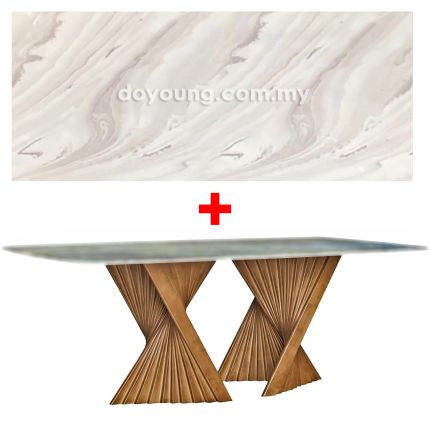 TERTRUD III (180x100cm Faux Marble - Light Grey) Dining Table