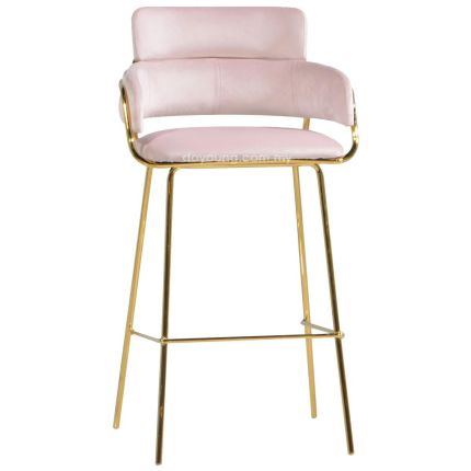 BRITTA (SH77cm Gold, Pink) Bar Chair