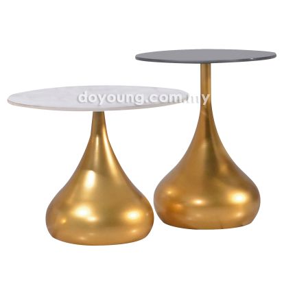 THALIA II (Ø50H39, Ø40H48cm Set-of-2, Gold) Side Tables