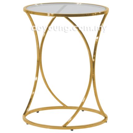 THESSY (Ø45H61cm Glass, Gold) High Side Table