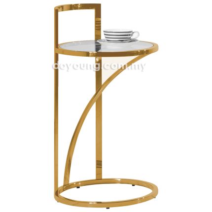 THESSY II (Ø40H76cm Glass, Gold) Side Table