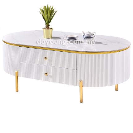 THORIN (Oval130x70cm Ceramic, Gold) Coffee Table