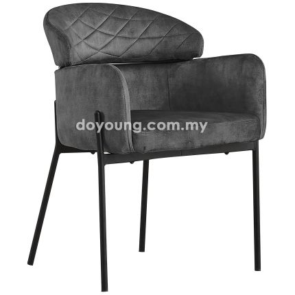 TOBIMAN (Velvet - Dark Grey) Armchair