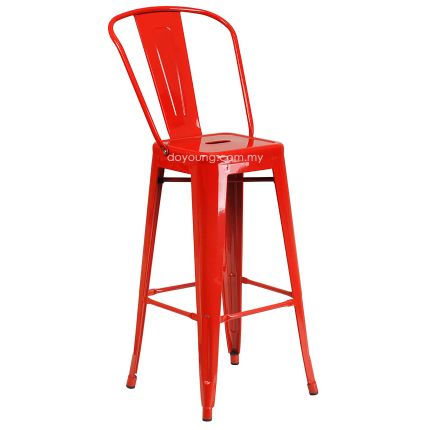 TOLIX (SH76cm Red) High Back Iron Bar Chair (replica)*