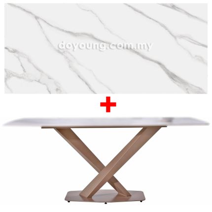 TREVON III (140x80cm Sintered Stone, White) Dining Table 