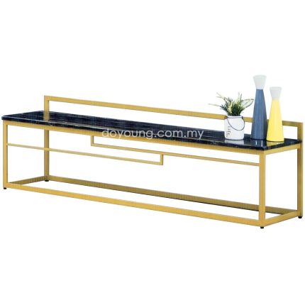 MARJETA (150cm Gold) TV Console with Faux Marble Top
