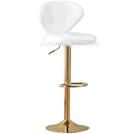 TWIDIE II (Glossy Faux Leather, Gold) Hydraulic Counter-Bar Chair (SA SHOWPIECE)