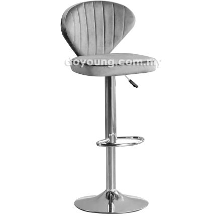 TWIDIE (Velvet - Grey) Hydraulic Counter-Bar Chair*