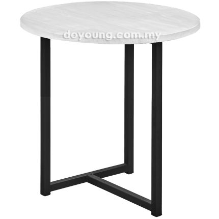 TEENA+ (Ø40H45cm Rubberwood - White) Side Table (CUSTOM)