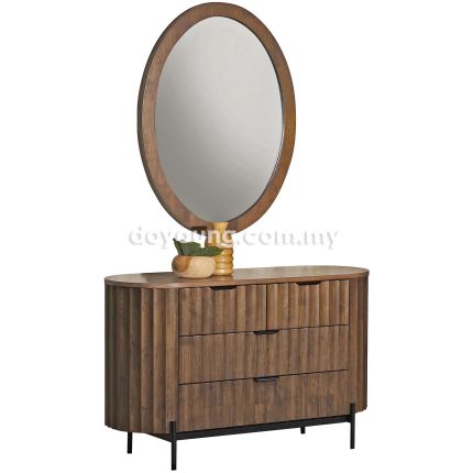 TYRONE (120H75cm Rubberwood) Chest of Drawers (+ Mirror)