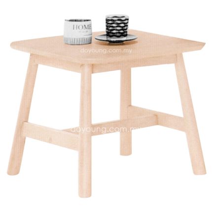 VALLEN (▢50cm WhiteWash) Rubberwood Side Table