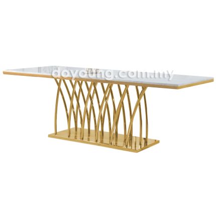 VELLIZ (210x100cm Faux Marble - Gold) Dining Table