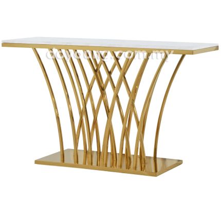 VELLIZ III (160x45cm Faux Marble, Gold) Console Table