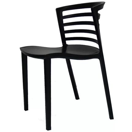 VENEZIA (Black) Stackable Side Chair (PP replica)