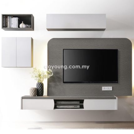 NAJMA (179x30H142cm) Wall-Mounted TV + Wall Cabinet Set