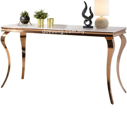 WALDEN+ (160x50cm Rose Gold, Faux Marble) Console Table (EXPIRING)