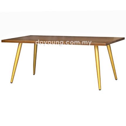 EBEN (110x65cm Rubberwood - Walnut, Gold) Coffee Table