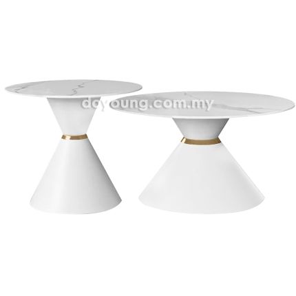 WAVINO (Ø79,58cm Set-of-2 Ceramic - White) Coffee Tables