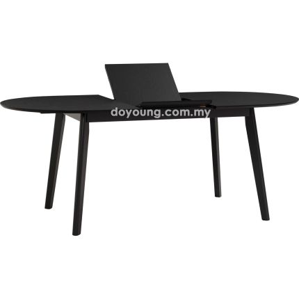 WEBER (Oval150-195cm Black) Expandable Dining Table (Internal Leaf)*