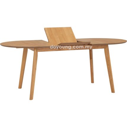 WEBER (Oval150-195cm Oak) Expandable Dining Table (Internal Leaf)*