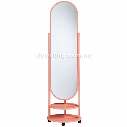 WHEELER (H140cm Orange) Mobile Standing Mirror